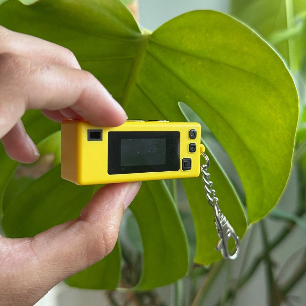 Keychain Digicam screen side in hand